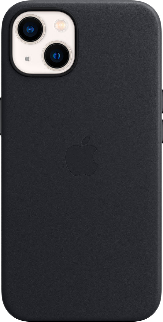 Apple - iPhone 13 Leather Case with MagSafe - Midnight